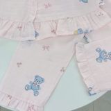  Pijama cho bé gái dài tay mặc ngủ điều hòa babydoll Áo Lá Homewear A050, đồ ngủ trẻ em vải xô đũi cotton 
