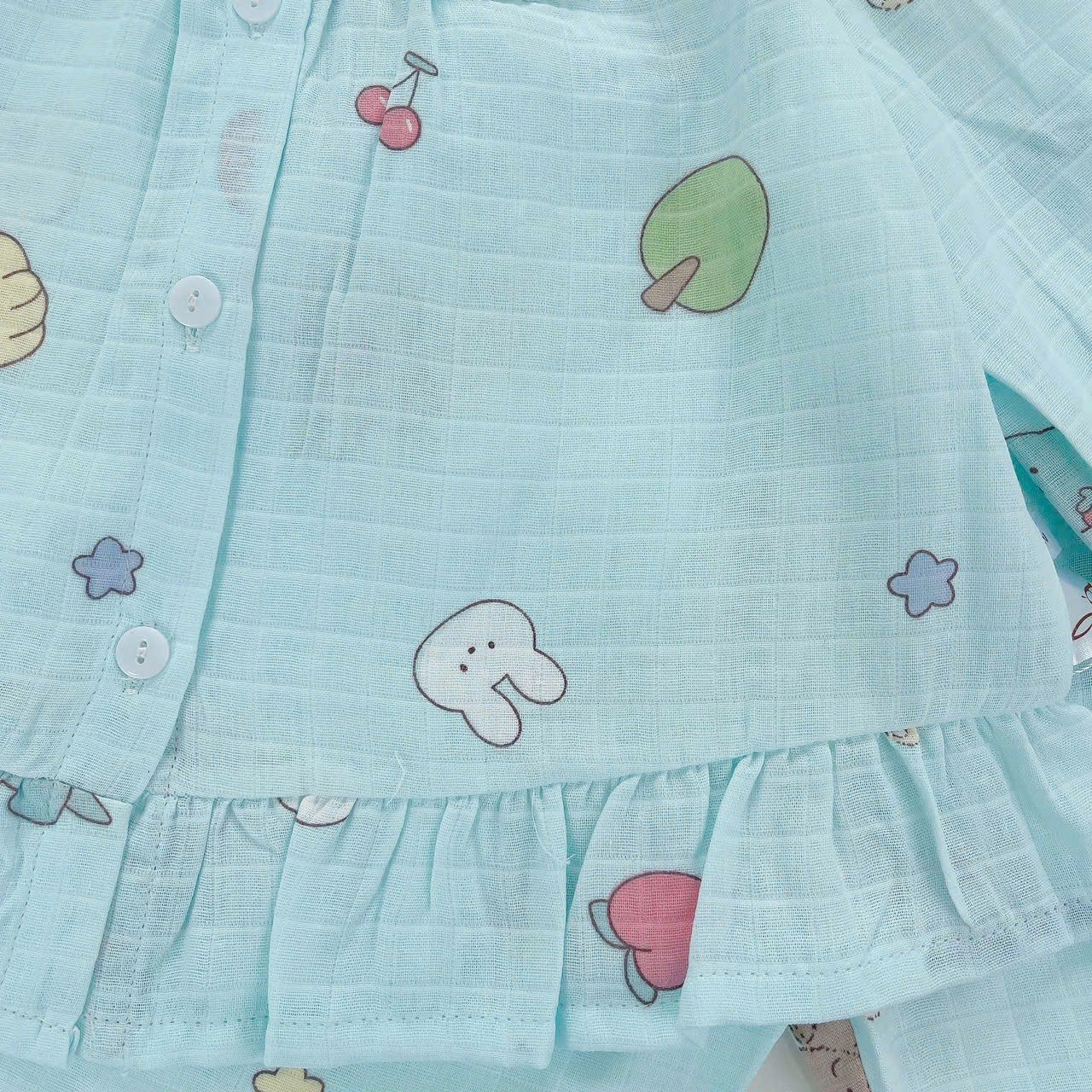  Pijama cho bé gái dài tay mặc ngủ điều hòa babydoll Áo Lá Homewear A050, đồ ngủ trẻ em vải xô đũi cotton 