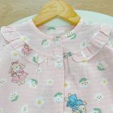  Pijama cho bé gái dài tay mặc ngủ điều hòa babydoll Áo Lá Homewear A050, đồ ngủ trẻ em vải xô đũi cotton 