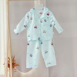  Pijama bé trai bé gái dài tay vải xô Áo Lá Homewear A014, đồ ngủ trẻ em size đại cotton nằm điều hòa bốn mùa 
