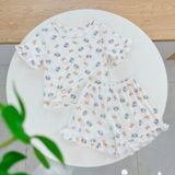  Bộ cộc bé gái 95% sợi sồi Modal Ice Cool Lá Homewear A278 mềm mát lạnh, bộ đùi bé gái mặc hè thun co giãn thoải mái 