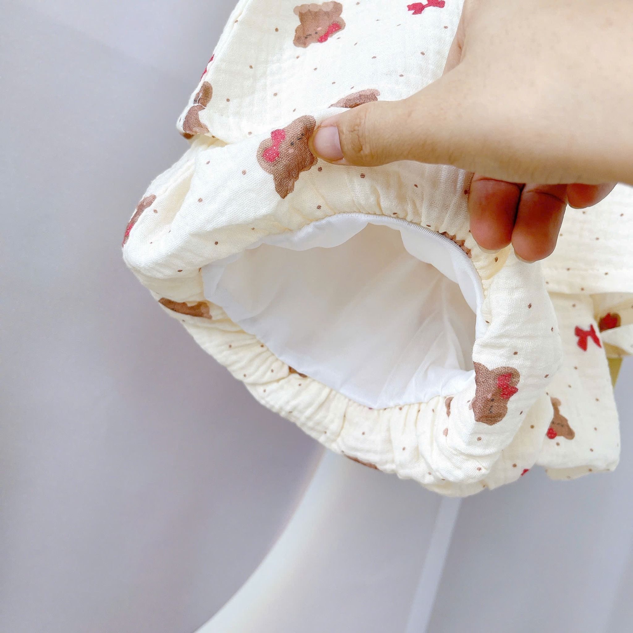  Bộ hai dây bé gái mặc hè xô muslin Lá Homewear A243, bộ yếm quần bí bé gái babydoll dễ thương kuromi thỏ gấu 