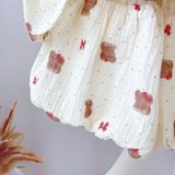  Bộ hai dây bé gái mặc hè xô muslin Lá Homewear A243, bộ yếm quần bí bé gái babydoll dễ thương kuromi thỏ gấu 