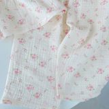  Bộ hai dây bé gái quần lửng xô muslin Lá Homewear A279, bộ đồ hè bé gái mát nhẹ dễ thương áo dây xòe quần suông 