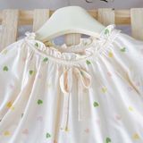  Bộ tay ngắn quần dài bé gái 95% sợi sồi Modal Ice Cool Áo Lá Homewear A258 mềm mướt mát lạnh babydoll dễ thương 