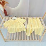  Bộ tay ngắn quần dài bé gái 95% sợi sồi Modal Ice Cool Áo Lá Homewear A258 mềm mướt mát lạnh babydoll dễ thương 