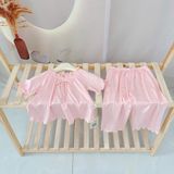  Bộ tay ngắn quần dài bé gái 95% sợi sồi Modal Ice Cool Áo Lá Homewear A258 mềm mướt mát lạnh babydoll dễ thương 