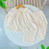  Bộ dài tay cho bé gái vải thun modal siêu mềm mát Áo Lá Homewear A068, pijama cho bé mặc ngủ vải sợi sồi 