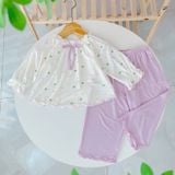  Bộ dài tay cho bé gái 95% sợi sồi Modal Ice Cool Áo Lá Homewear A238 mềm mướt mát lạnh babydoll họa tiết đáng yêu 