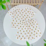  Bộ đùi bé trai 95% sợi sồi Modal Ice Cool Áo Lá Homewear A245 mềm mát lạnh, bộ cộc tay bé trai mặc hè hình xe 
