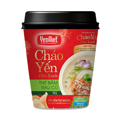 [Thùng 24 ly x 50gr] Cháo Yến Đậu Xanh