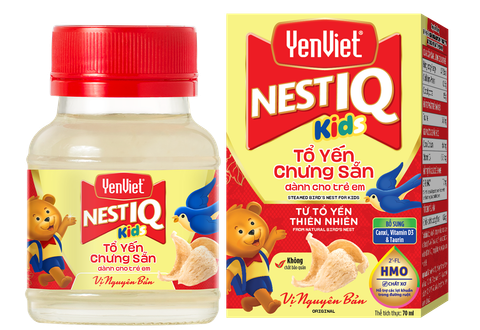 Tổ Yến Chưng Sẵn Trẻ Em Nest IQ Vị Nguyên Bản (18% Tổ Yến) [Khay 06 lọ - 70ml]