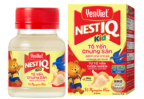Tổ Yến Chưng Sẵn Trẻ Em Nest IQ (18% Tổ yến) [Hộp quai xách 06 lọ x 70ml]