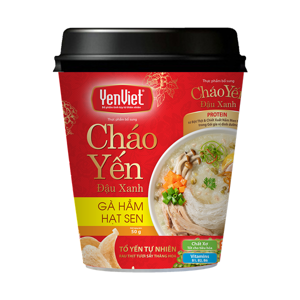 [Thùng 24 ly x 50gr] Cháo Yến Đậu Xanh