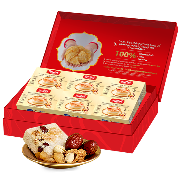 Tổ Yến Sấy Thăng Hoa Với Táo Đỏ, Hạt Sen, Long Nhãn (Hộp 06 viên)