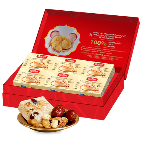 Tổ Yến Sấy Thăng Hoa Với Táo Đỏ, Hạt Sen, Long Nhãn (Hộp 06 viên)