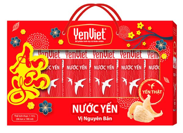 Nước Yến YenViet Vị Nguyên Bản [Hộp Quà Tặng 06 lon x 190ml]