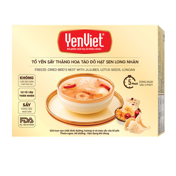 Tổ Yến Sấy Thăng Hoa- Táo Đỏ, Hạt Sen, Long Nhãn [Hộp 1 Viên]