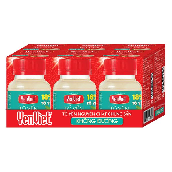 Tổ Yến Nguyên Chất Chưng Sẵn Không Đường (18% Tổ Yến) - Khay 06 lọ - 70ml