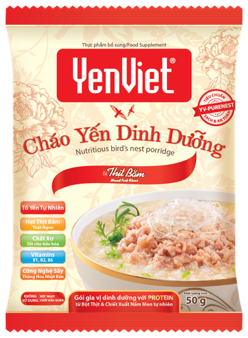 Cháo Yến Dinh Dưỡng YenViet Vị Thịt Bằm (Thùng 30 Gói x 50gr)
