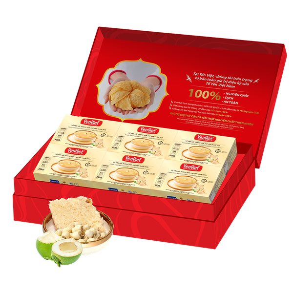 Tổ Yến Sấy Thăng Hoa Với Hạt Sen, Nước Dừa (Hộp 06 Viên)