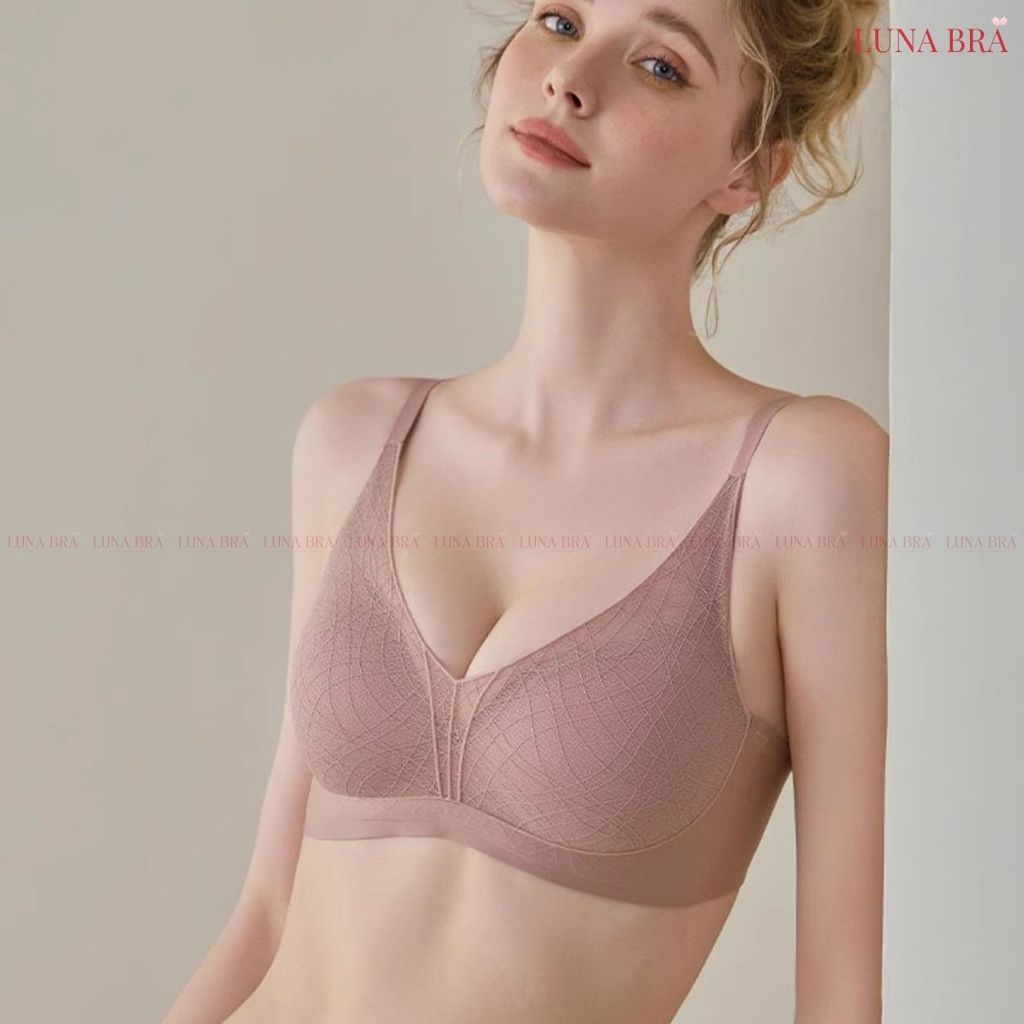 Áo Lót Ren LUNA BRA Nâng Ngực Chống Xệ, Đệm Mút 3cm, Họa Tiết Ren Quyến Rũ, Thoáng Mát Thông Hơi - AL011