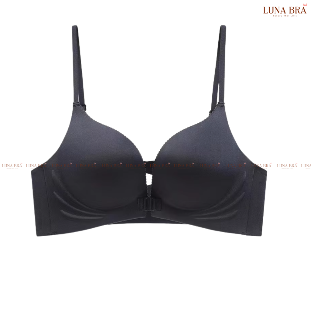Áo ngực LUNA BRA cài trước hoạ tiết Da Báo không gọng chất su đúc đai bản to che mỡ thừa - AL014