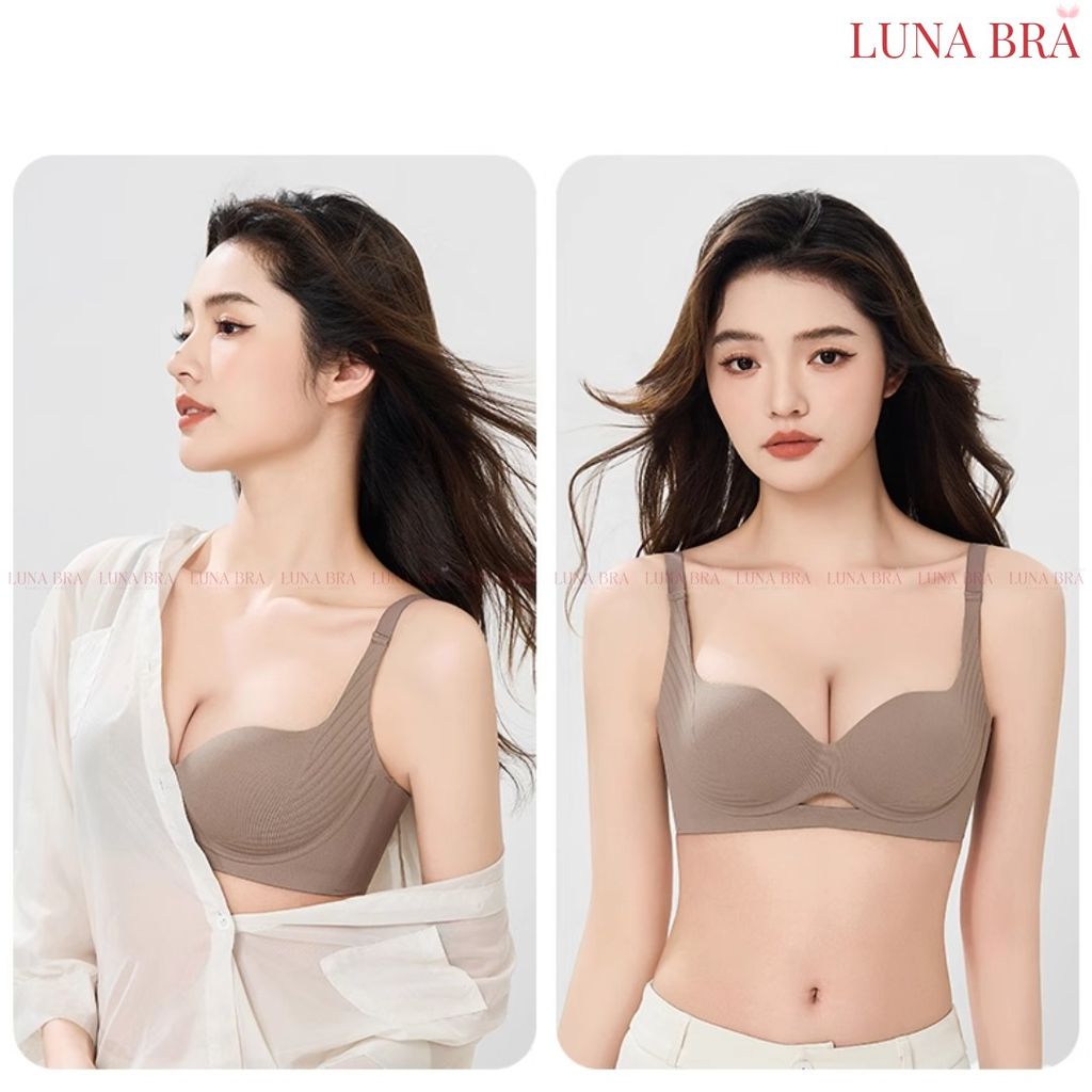 Áo lót cao cấp Luna Bra khoét ngực đệm 3cm bản đai che mỡ lưng mỡ nách - AL032