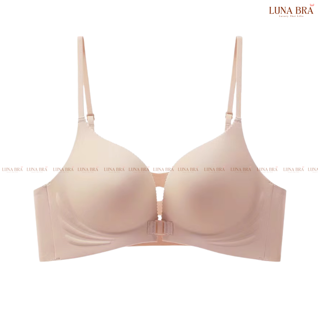 Áo ngực LUNA BRA cài trước hoạ tiết Da Báo không gọng chất su đúc đai bản to che mỡ thừa - AL014
