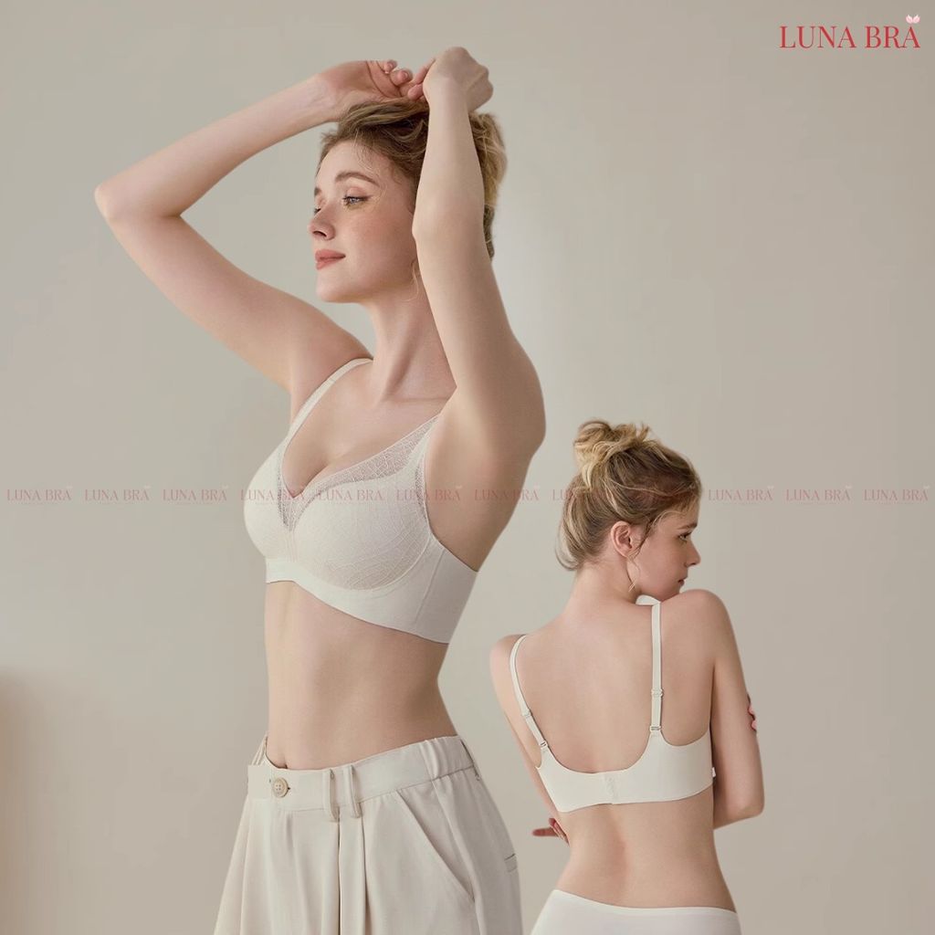 Áo Lót Ren LUNA BRA Nâng Ngực Chống Xệ, Đệm Mút 3cm, Họa Tiết Ren Quyến Rũ, Thoáng Mát Thông Hơi - AL011