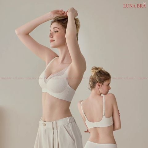 Áo Lót Ren LUNA BRA Nâng Ngực Chống Xệ, Đệm Mút 3cm, Họa Tiết Ren Quyến Rũ, Thoáng Mát Thông Hơi - AL011