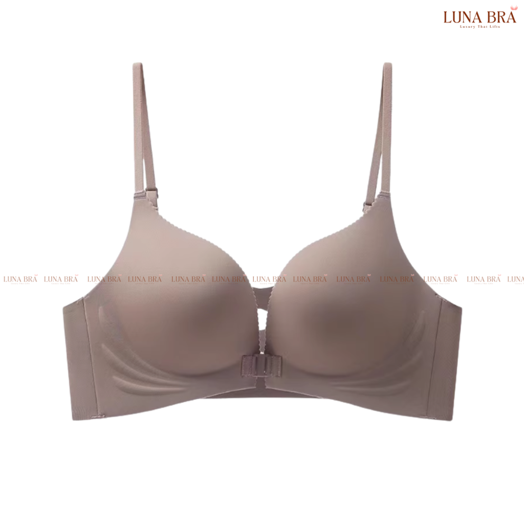 Áo ngực LUNA BRA cài trước hoạ tiết Da Báo không gọng chất su đúc đai bản to che mỡ thừa - AL014