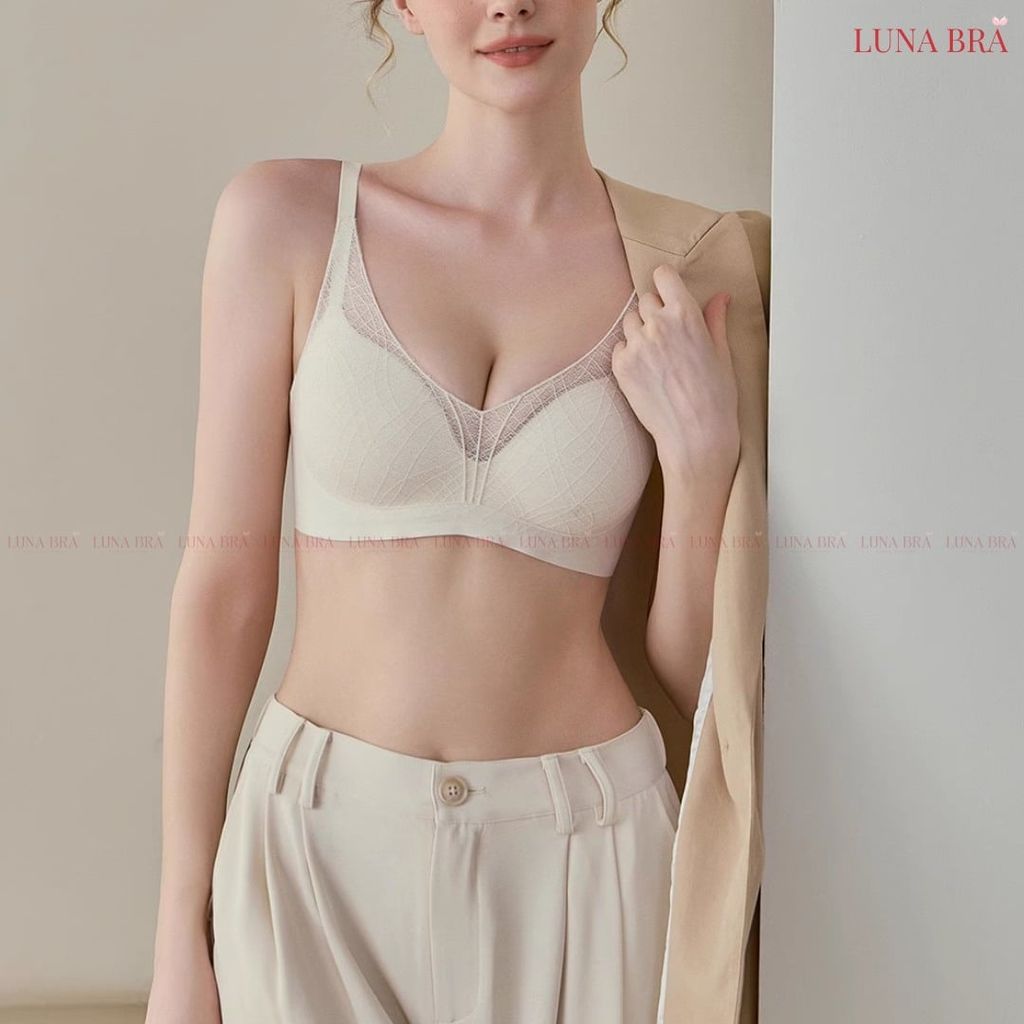 Áo Lót Ren LUNA BRA Nâng Ngực Chống Xệ, Đệm Mút 3cm, Họa Tiết Ren Quyến Rũ, Thoáng Mát Thông Hơi - AL011