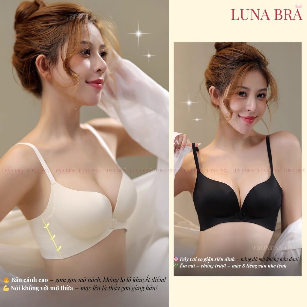Áo lót cao cấp Luna Bra cài trước đệm 2cm nâng đẩy tự nhiên - Al029