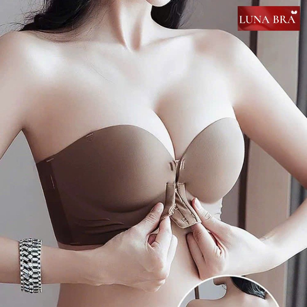 Áo Ngực Nữ LunaBra Áo Lót Nữ Nâng Ngực Cài Trước Tạo Khe Đệm 6cm Siêu Nâng Áo Không Gọng Không Viền - Al004
