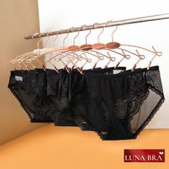 Set 10 quần LunaBra ren đen cao cấp -  QLS001