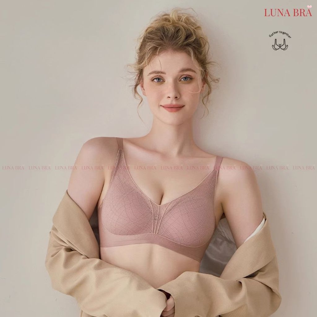 Áo Lót Ren LUNA BRA Nâng Ngực Chống Xệ, Đệm Mút 3cm, Họa Tiết Ren Quyến Rũ, Thoáng Mát Thông Hơi - AL011