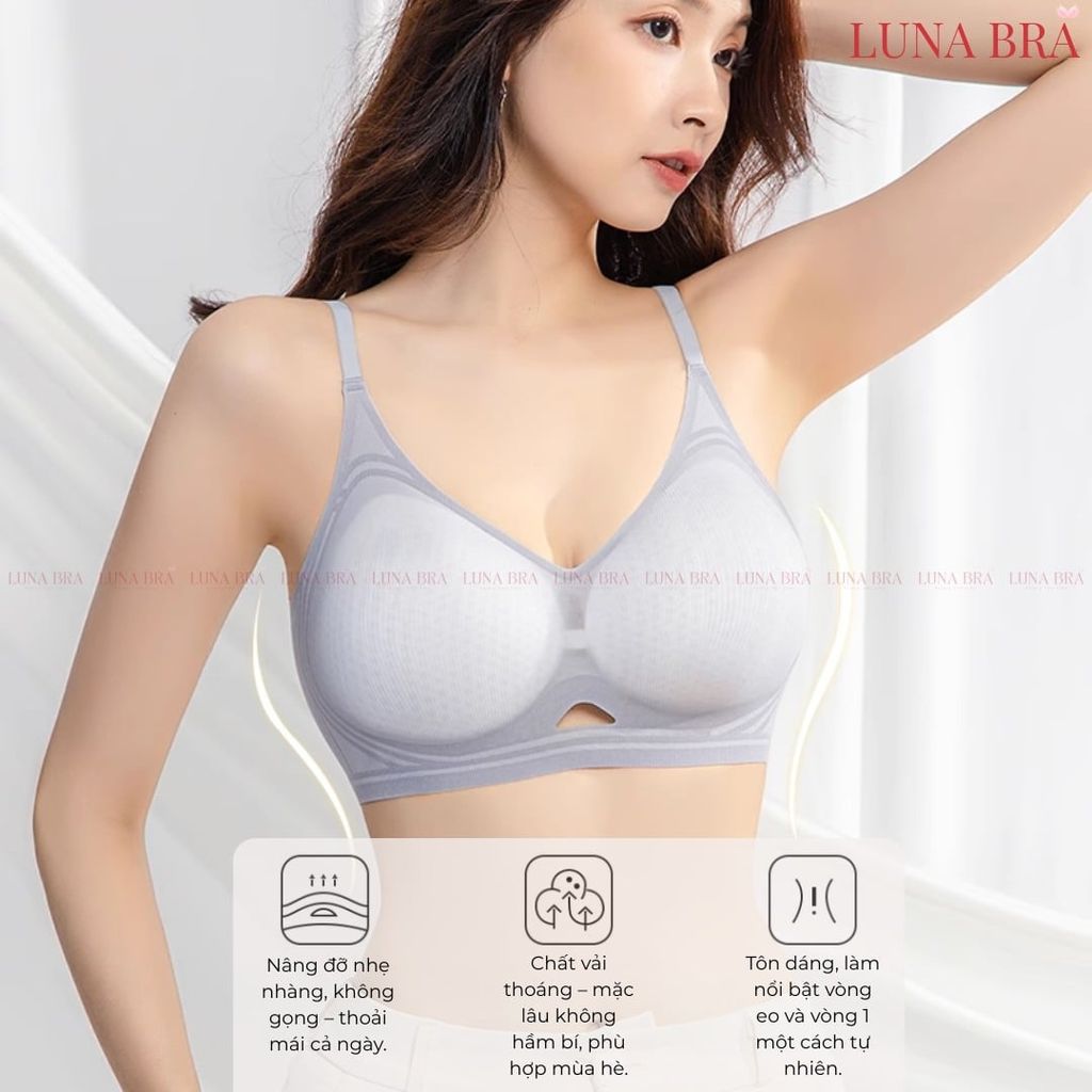 Áo ngực Luna Bra giọt nước hở lưng chất su siêu mềm mát lạnh, đệm thông hơi thoáng khí - Al018