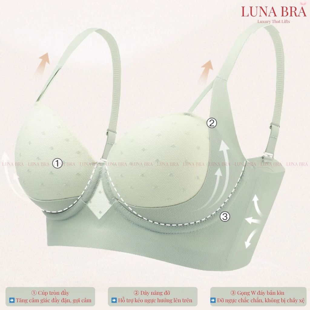 Áo ngực Luna Bra hàng Vip đệm hơi 2cm không gọng siêu nhẹ mềm mát - Al022