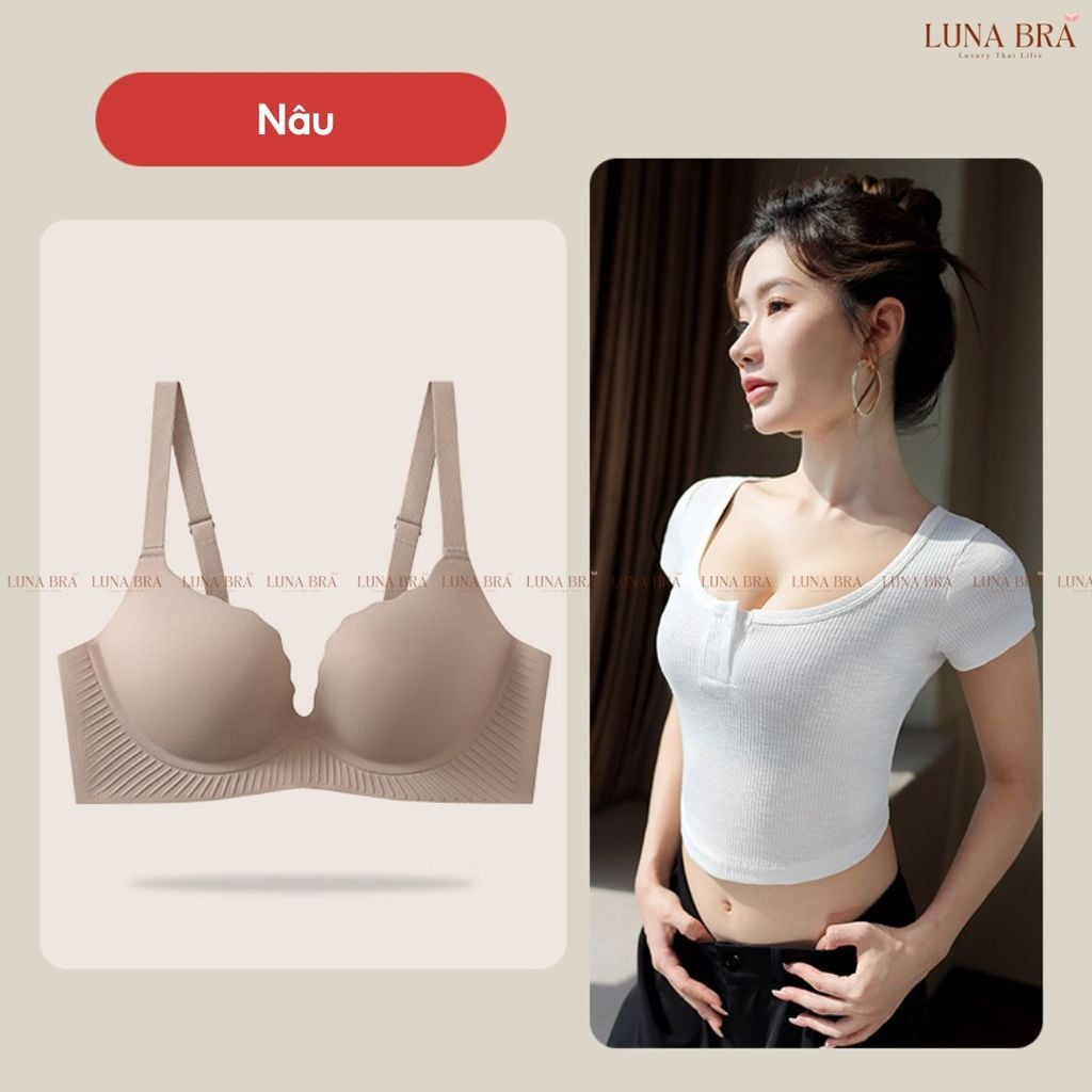 Áo lót Luna Bra Su đệm 2cm định hình bản đai to chống chảy xệ - AL030