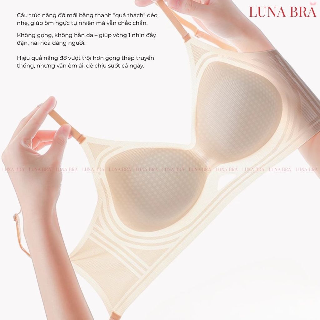 Áo ngực Luna Bra giọt nước hở lưng chất su siêu mềm mát lạnh, đệm thông hơi thoáng khí - Al018