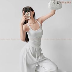 Áo ba lỗ nữ LUNA BRA dây nhỏ dáng dài ôm body tôn dáng chất vải gân lụa thoáng mát mềm mại co giãn AL008