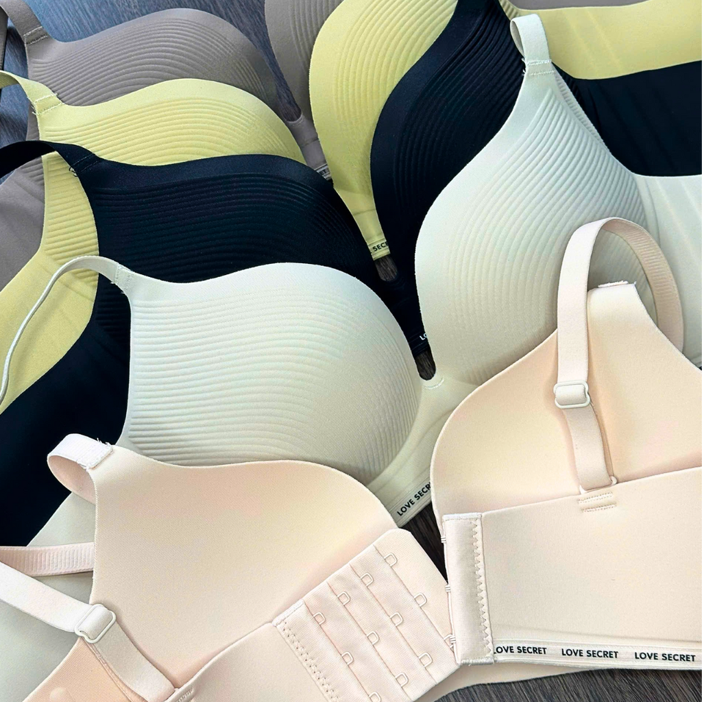 Áo ngực nữ Luna Bra không Gọng Quyến Rũ In Chữ LOVE SECRET Hình Giọt Nước Chất Su Đúc Mềm Thoáng Khí - Al001