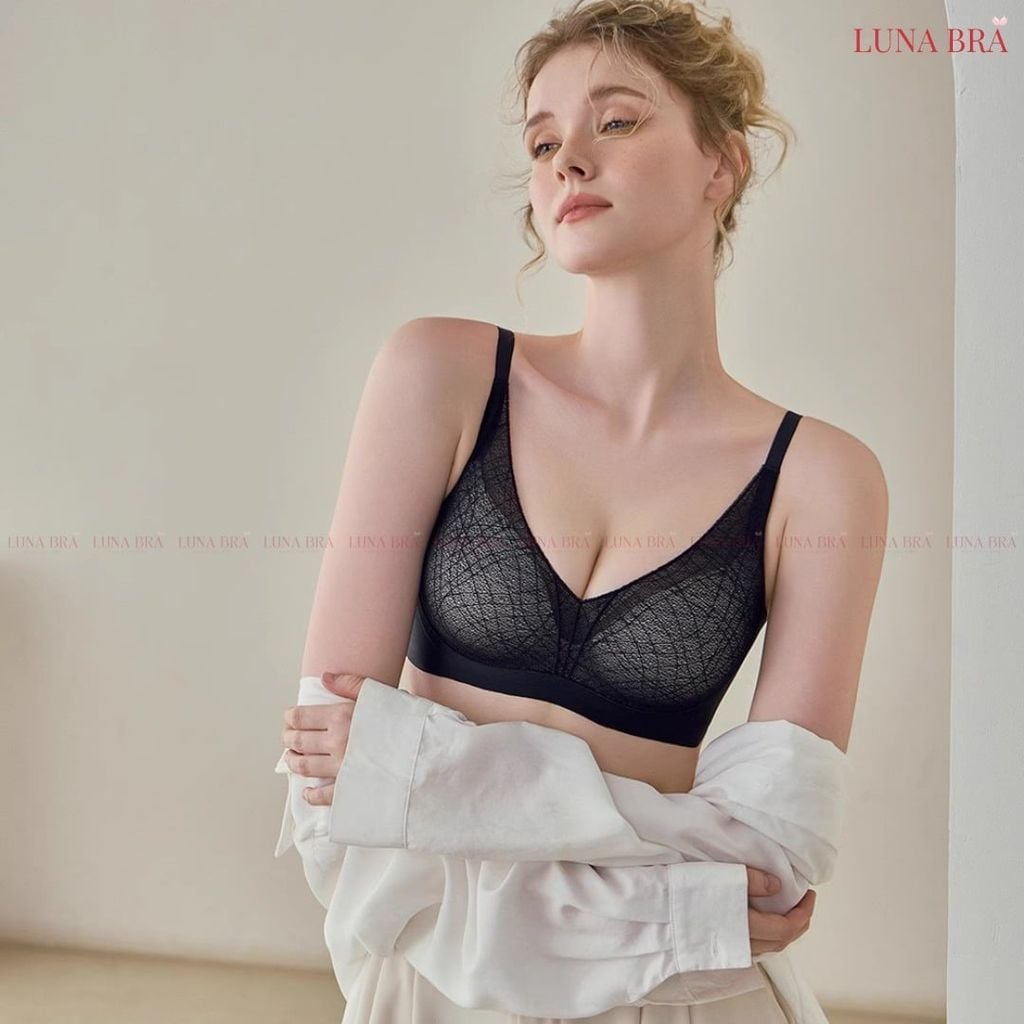 Áo Lót Ren LUNA BRA Nâng Ngực Chống Xệ, Đệm Mút 3cm, Họa Tiết Ren Quyến Rũ, Thoáng Mát Thông Hơi - AL011