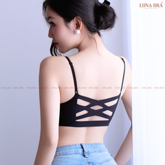 Áo ngực LUNA BRA cài trước hoạ tiết Da Báo không gọng chất su đúc đai bản to che mỡ thừa - AL014