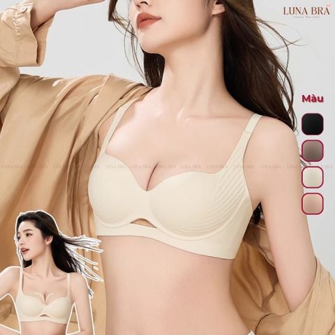 Áo lót cao cấp Luna Bra khoét ngực đệm 3cm bản đai che mỡ lưng mỡ nách - AL032