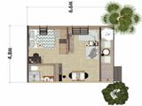 Nhà tiền chế 4,8x6,6 m2 lắp đặt nhanh 3 ngày 