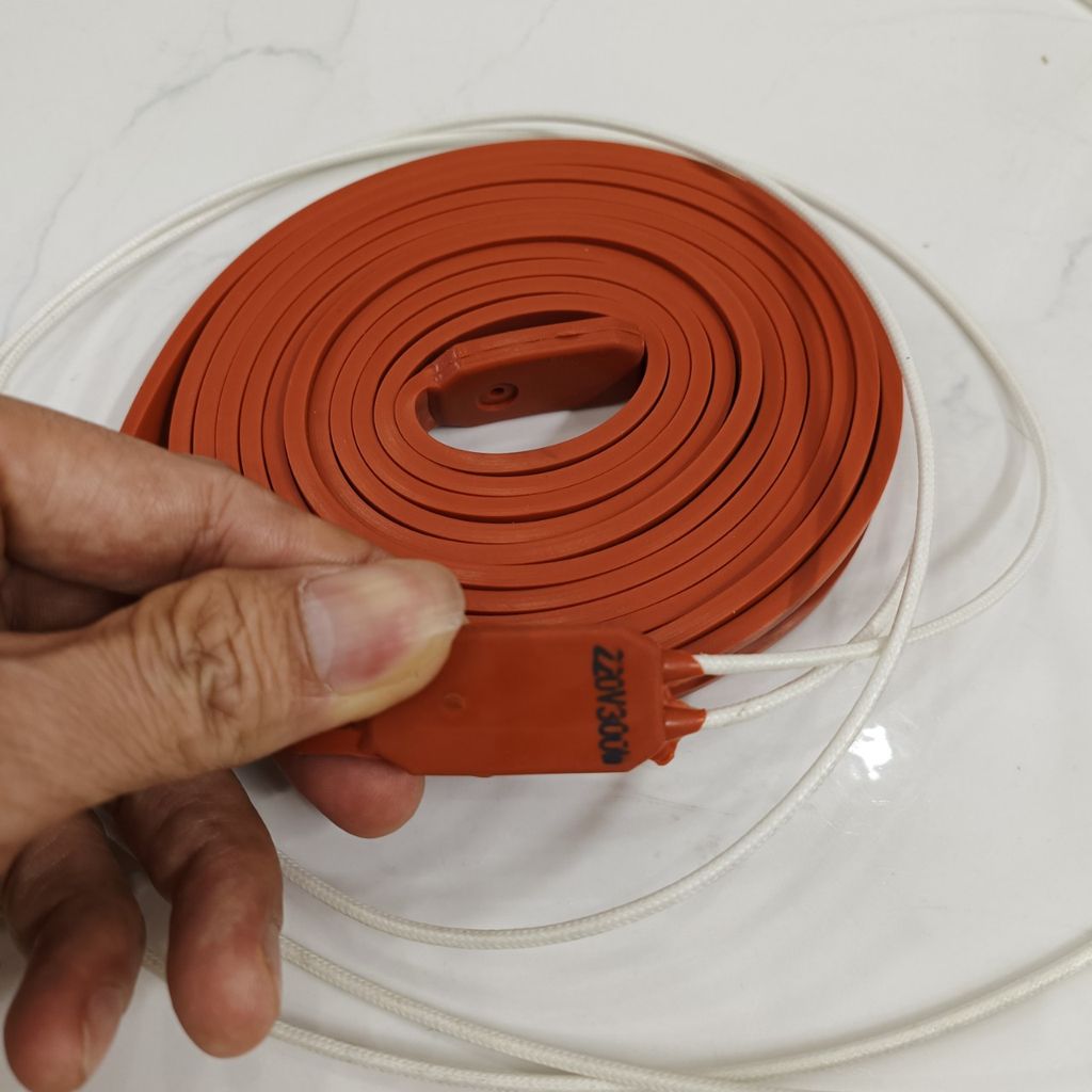 Dẹp 3m 220V- 300W Dây Điện trở silicone sưởi cửa kho lạnh, sưởi ấm.