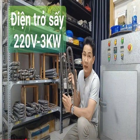 Điện trở sấy chữ U 220V-3KW có cánh tản nhiệt