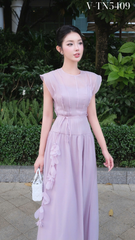 Váy tơ viền dây hoa